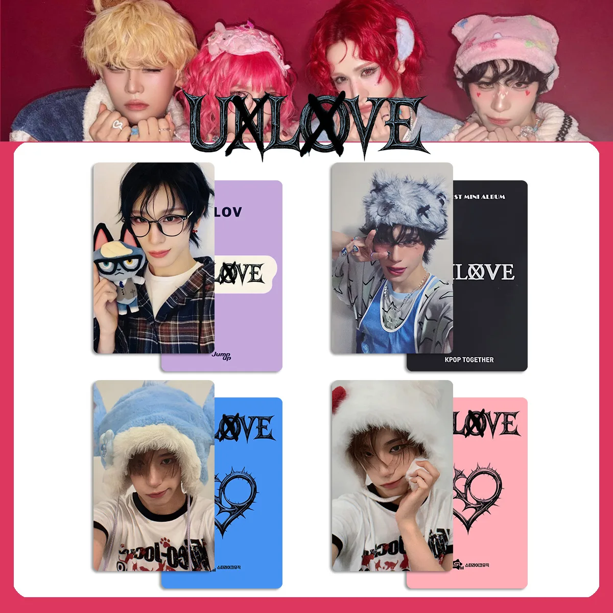 

4Pcs/Set XLOV Idol Boy Group New Album UXLXVE HD Printd Lomo Cards HYUN WUMUTI RUI HARU High Quality Photocards Fans Gift