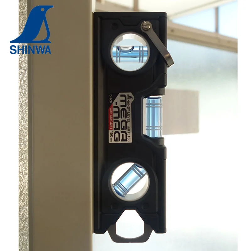Imagem -03 - Shinwa-high Precision Nível Portátil Espírito Tubos Horizontal 45 90 ° Hook Régua Nível Bolha 10 cm 15cm 73130