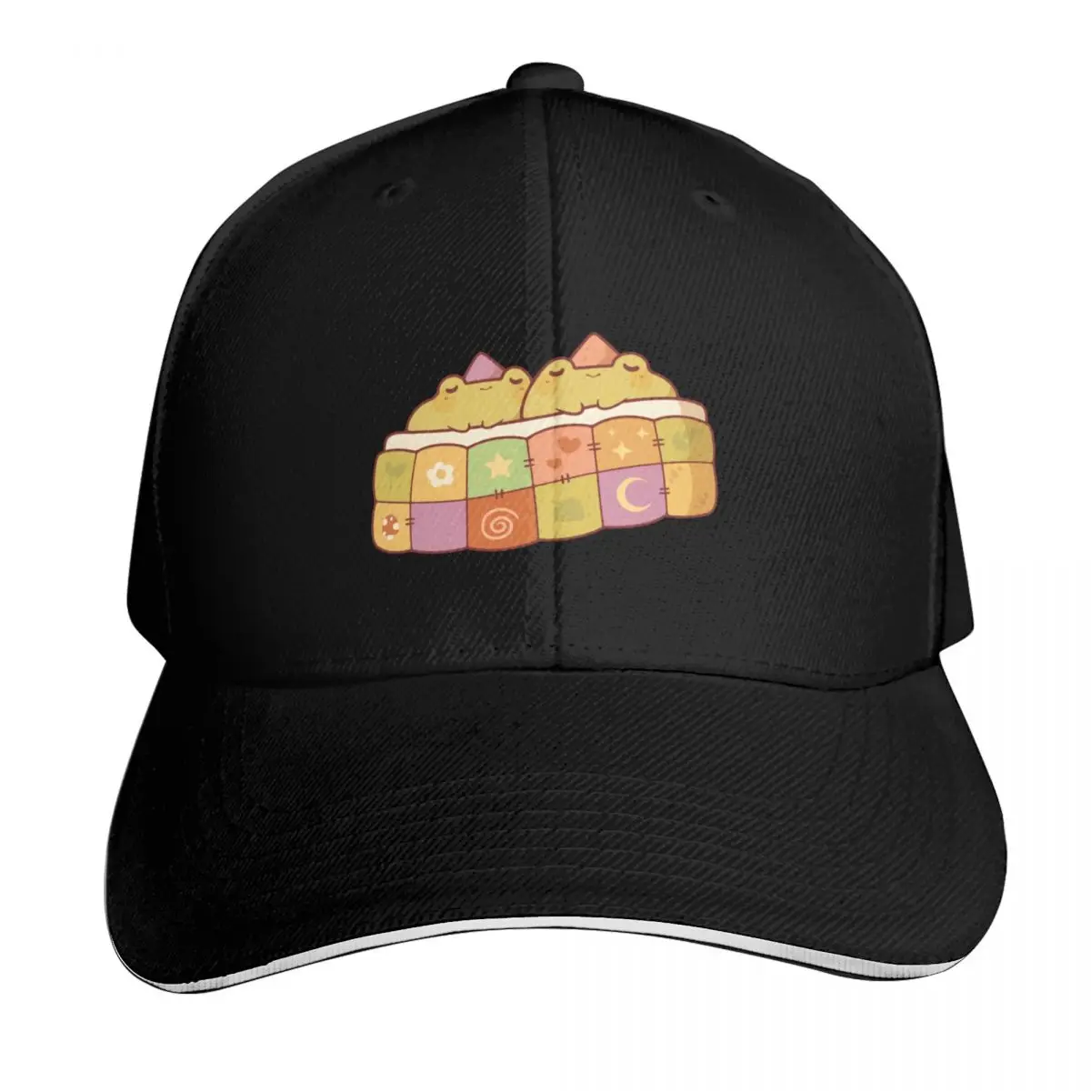 Sleepy wizard frogs Baseball Cap Breathable Mesh Back Adjustable Buckle Closure Moisture Wicking Quick Dry