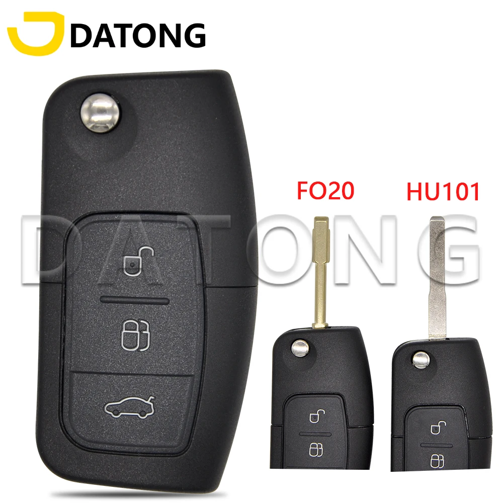 

Datong World HU101 Or FO21 Blade Car Remote Key Shell Case For Ford Focus Mondeo Fiesta Galaxy Fusion Replacement Flip Key With