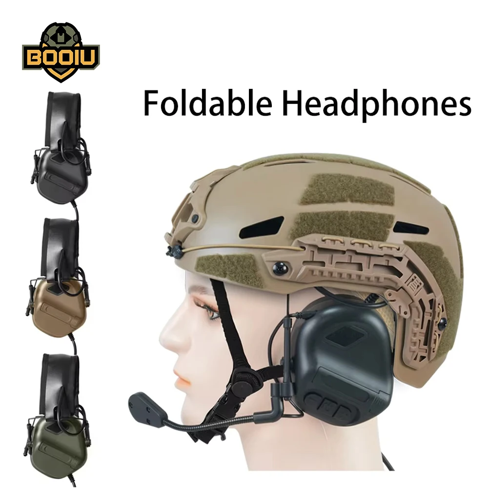 

BOOIU Tactical Headphones Shooting Protection Hearing Folding Earmuffs Sports Outdoor Hunting Headset Installation Accessories