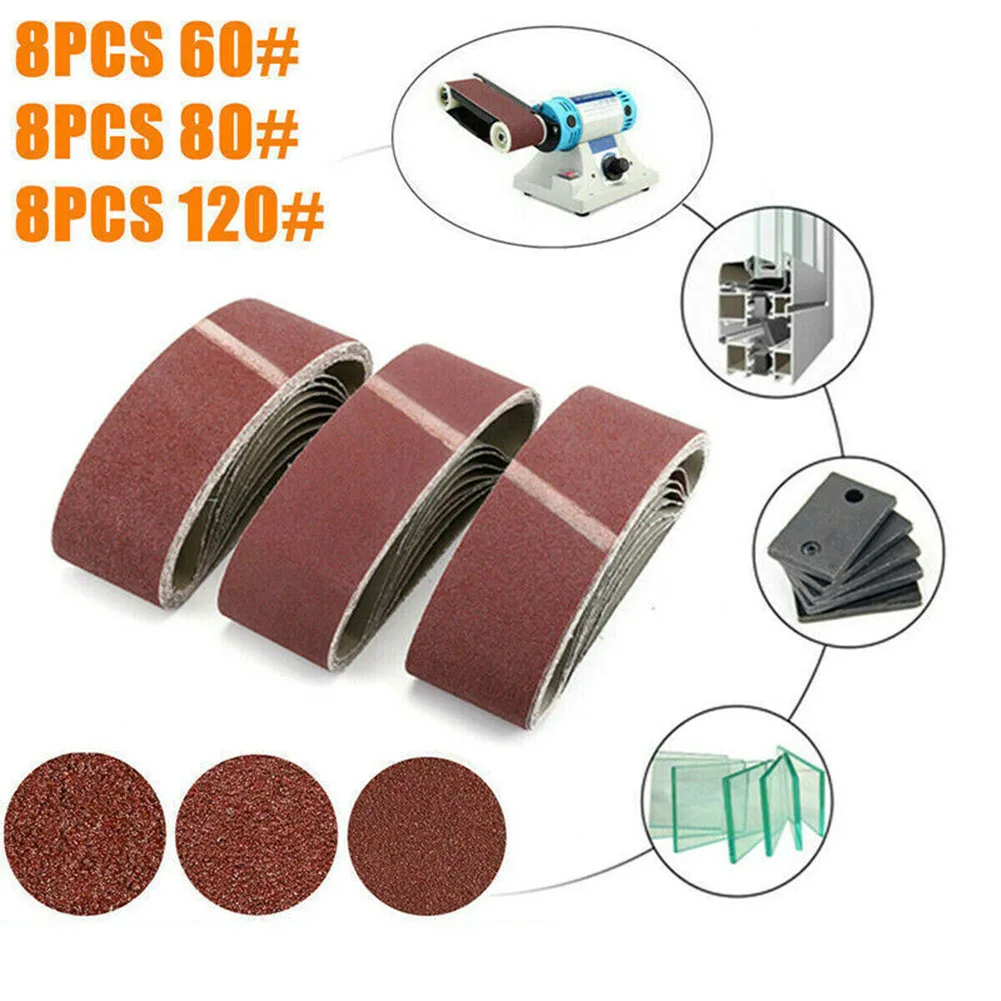 Professional Abrasive Belts 75 x 533mm Size  24 Pack  Fully Resin Bonded  Perfect for Woodworking  Metalworking Assorted Grits