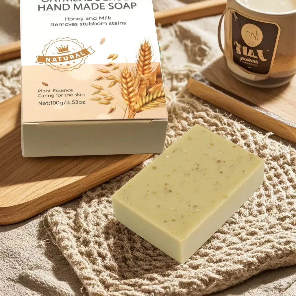 

Soothing Soap for Dry & Sensitive Skin - Goat Milk, Oatmeal & Honey Blend with Plant Essential Oils, Gentle Cleansing 1 Piece