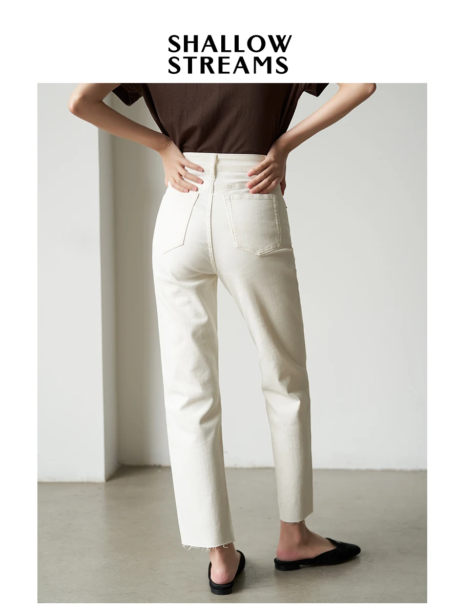 

Белые джинсы с высокой талией, облегающие, в стиле Commute, модель Breadstick, из хлопкового стрейч-денима, с застежкой-молнией, для женщин.