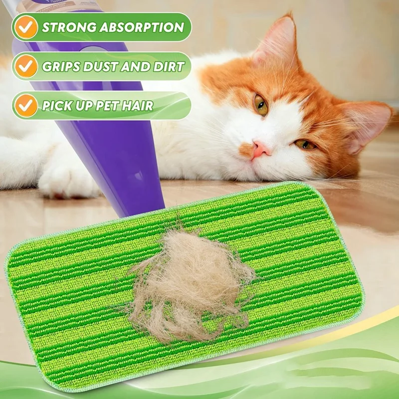 For Swiffer 12 Inches Wetjet Mop Reusable Mop Pads Refills Microfiber Mop Refill Pads Wet Dry Mop Accessories Heads Pads