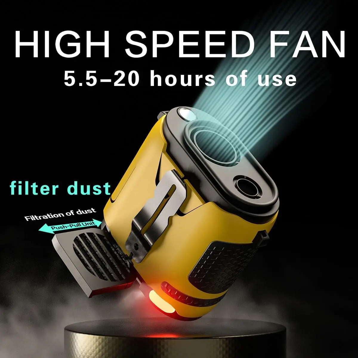 Portable Waist Fan 2025 Upgrade Personal Fan Clip on with Rechargeable Battery operated Hands-Free Belt Fan for Outdoor Camping