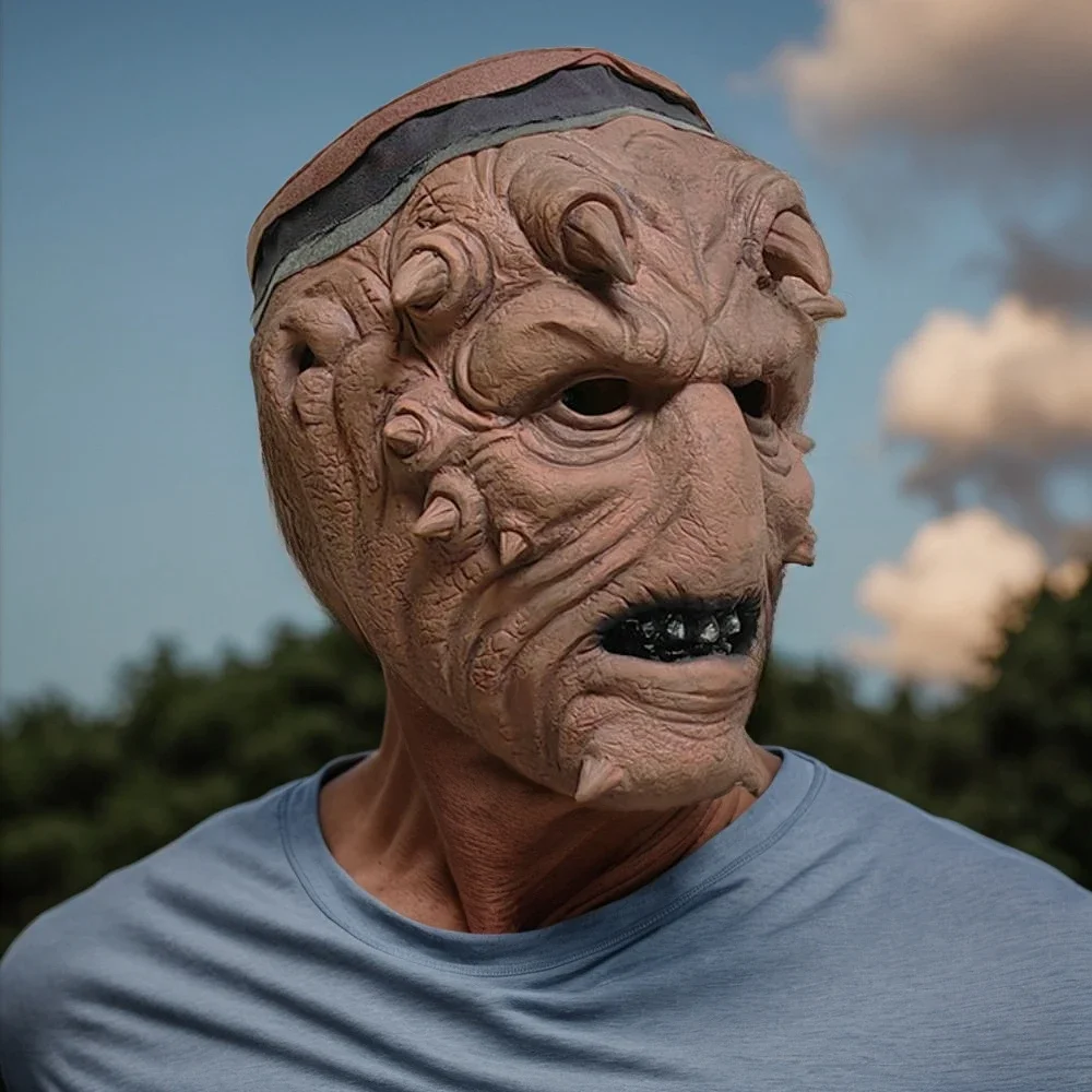 

Маска со скелетом на всю голову, маска чужой приключений, проводной латексный шарф для старика, реквизит для Хэллоуина, маскарада, вечеринки, новинка, костюм