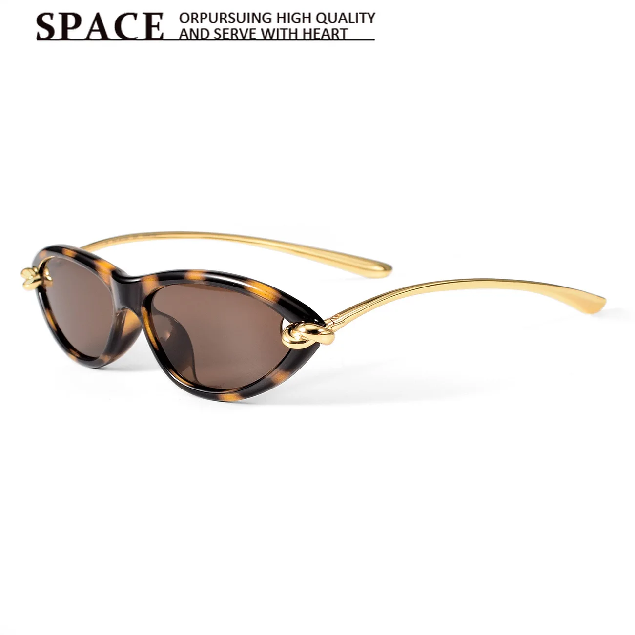 2026 New Acetate Narrow Cat‑Eye Sunglasses for Women High‑End Texture UV400 Anti‑UV Sun Glasses With Metal Temples