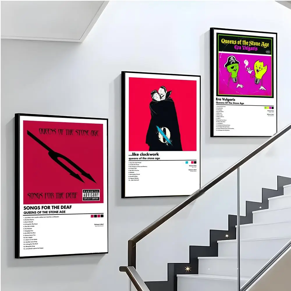 Adesivos de Pôster do Álbum Q-Queens of the Stone Age, Decoração de Parede Autoadesiva HD para Quarto, Sala de Estar, Presente para Casa