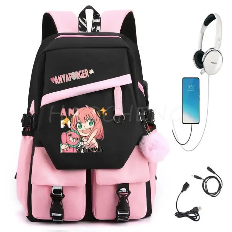 Backpack Anime Spy X Family Sweet Soft Large Capacity Student Schoolbag College Students Patchwork Laptop Simple Mochilas Gift