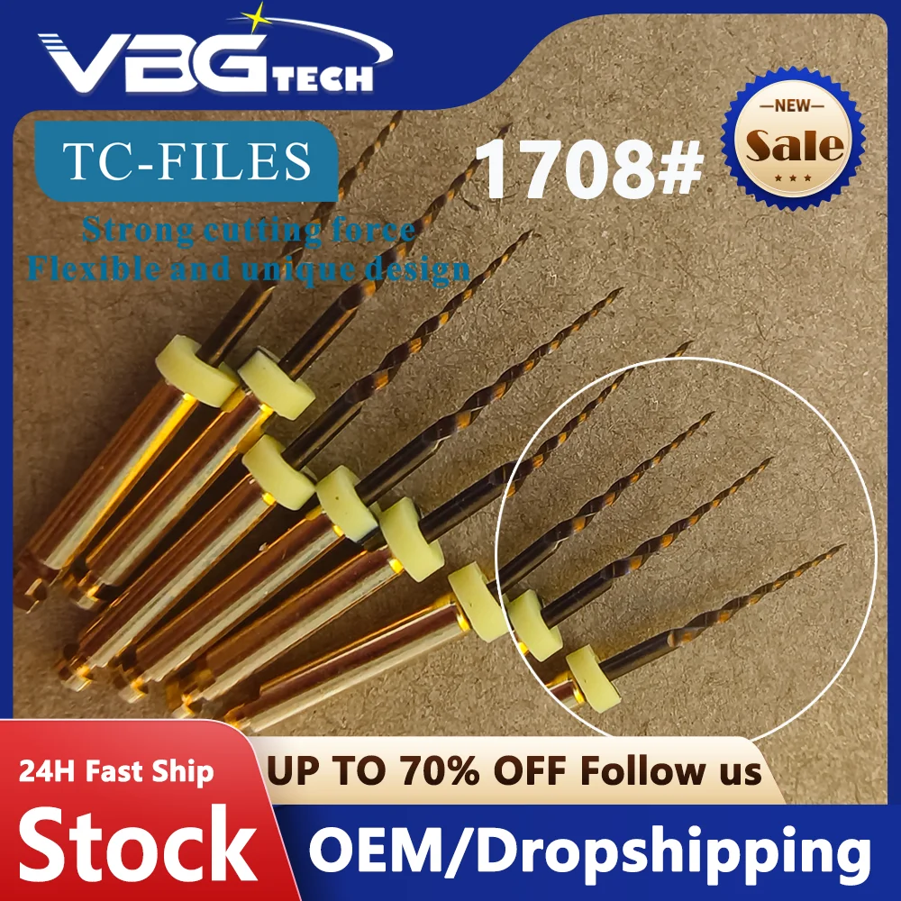 

0817# 6Pcs V3-M Dental Root Canal Open File Heat-Activated Rotary Nitinol Tooth Pulp Files Thermally Activated Nickel-Titanium