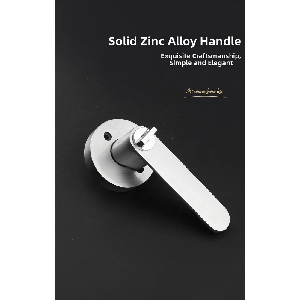 Spherical Door Lock with Three Bar Lever Mechanism Aluminum Body Silver Black Finish Fits Most Residential Doors