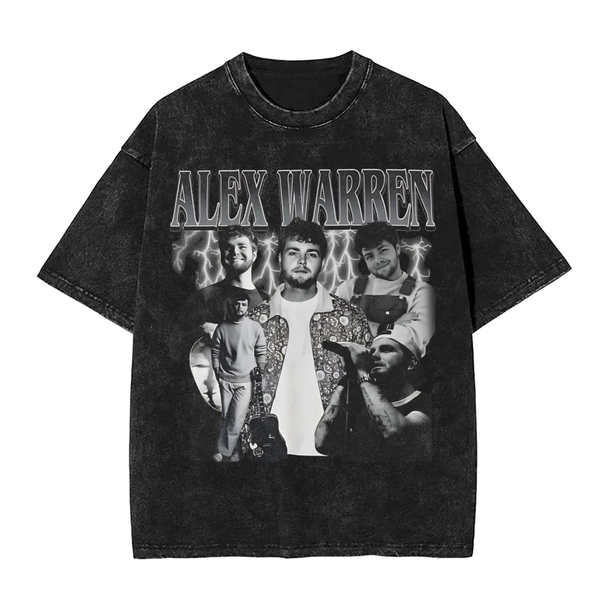 Alex Warren Finding Family on The Road Tour 2026  T Shirt Hip Hop Washed Cotton Harajuku T-Shirt  Vintage Men Women Streetwear