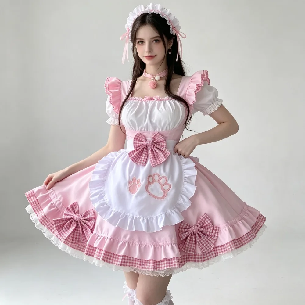 Lolita Halloween Cosplay Japanese Kawaii Cat Maid Outfit Sweet Soft Girl Ruffle… - Image 3