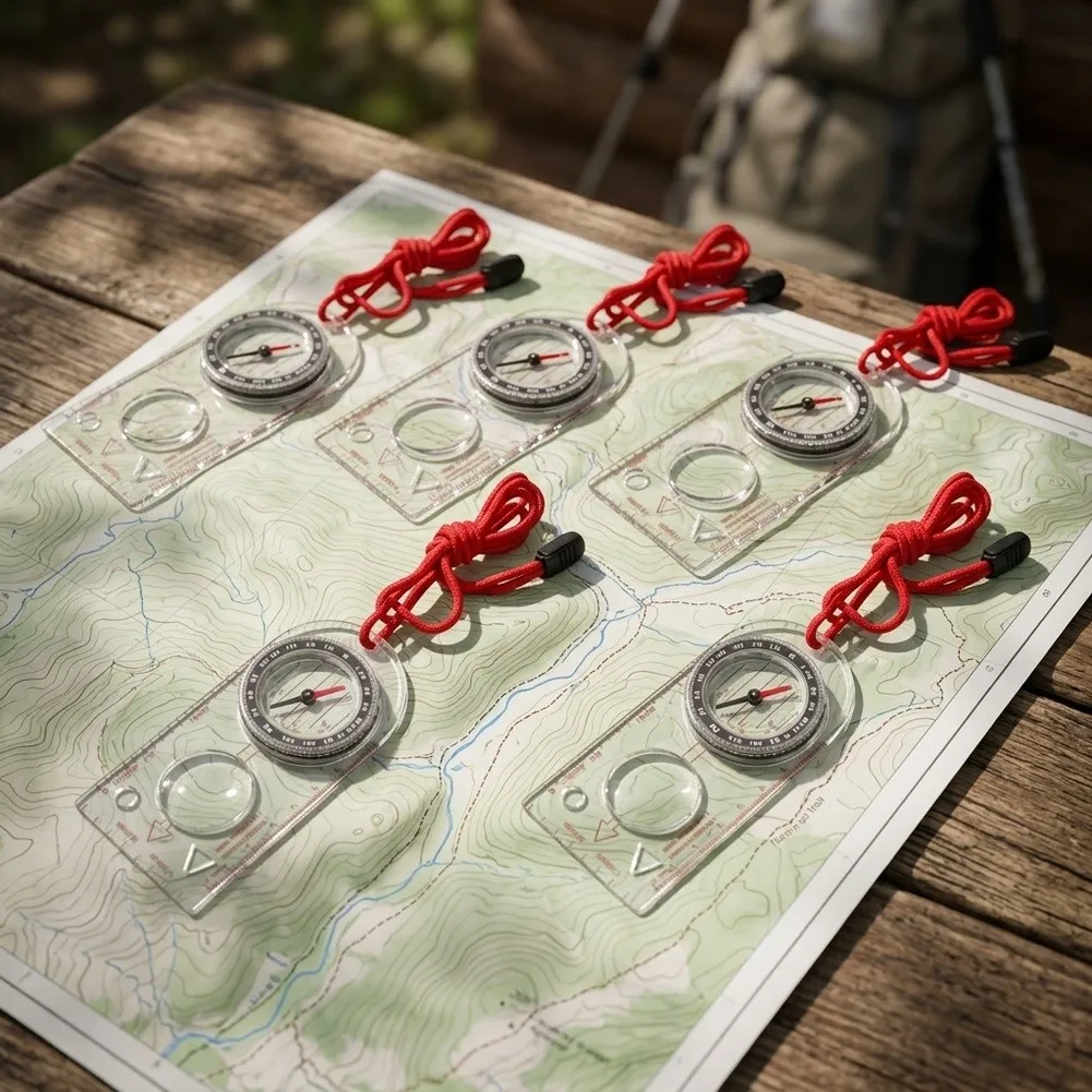 Stable Capsule with Steel Needle and Transparent Baseplate for Map Reading in Hiking Trekking and Mountain Biking