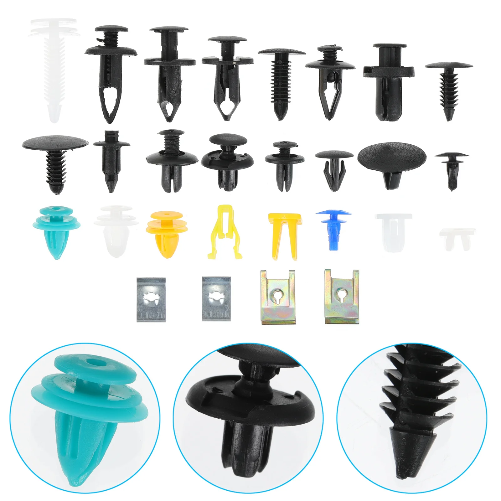 

200Pcs Push Fasteners for Car Auto Rivet Clip Bumper Fastener with Precision Cover Cowling Guard Secure Hold No Break