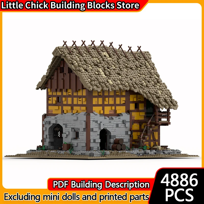 

Medieval Castle Model MOC Building Bricks Thatched-Roof Brewery Modular Technology Children Holiday Gifts Assemble Toys Suit