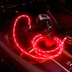 LED light Data Line Micro USB Luminous LED USB C Wire Mobile Phone Charging Cables Glowing Cable Type C Data Cord Charge Wire