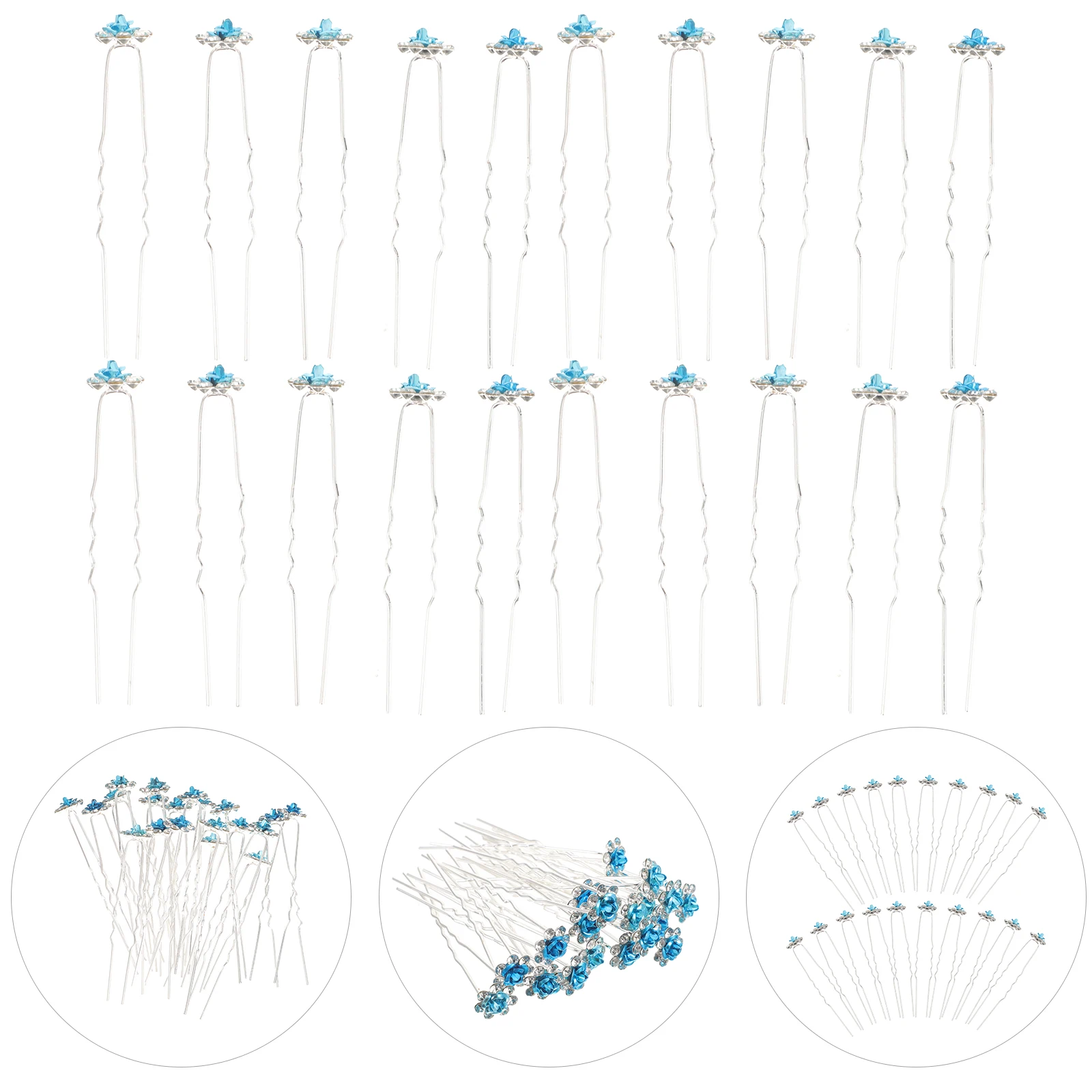 

20 Pcs Rhinestone Rose Hairpins Bridal Crystal Spiral Hairclip Decorative Bridal Hair Pin Elegant Women Barrettes