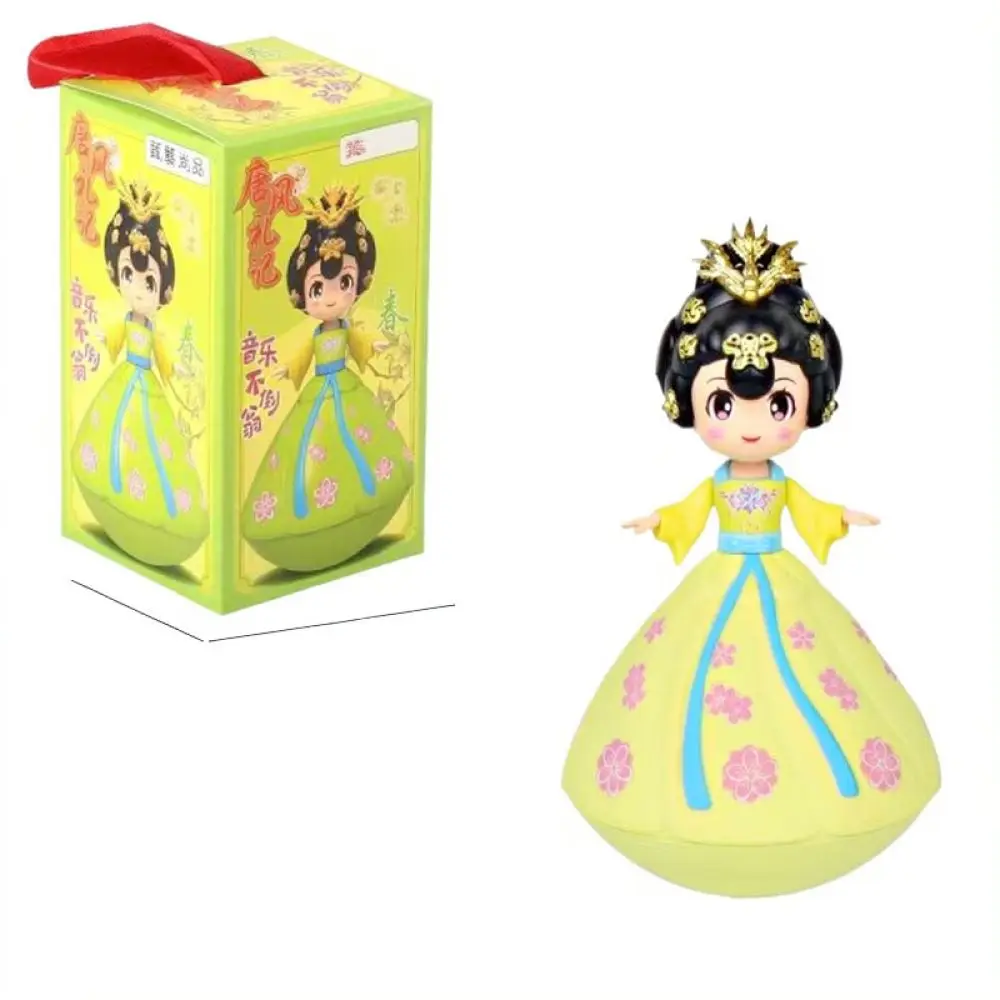 Creative Wobbling Doll Ornament Traditional Tang Dynasty Style Statue Decorative Craft Home Office Desk Accessory Gift