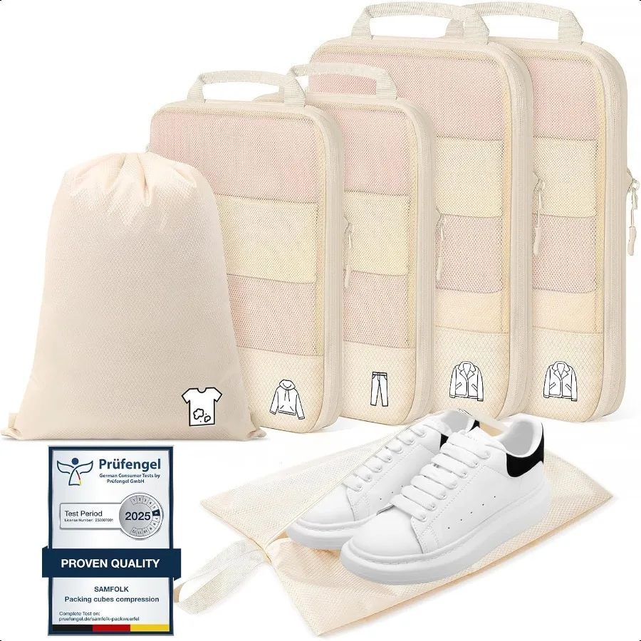 

Comprion Packing Cubes for Travel Lightweight 6 Set Bags Cruise Must Haves for Lage Carry On Suitcase and Clothes Organizer Dur