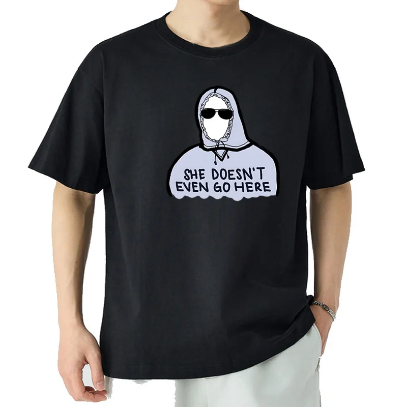 MeanGirls-Économie College She Docodi't Even Go Here pour femmes, t-shirts en coton doux à col rond, printemps et été, t