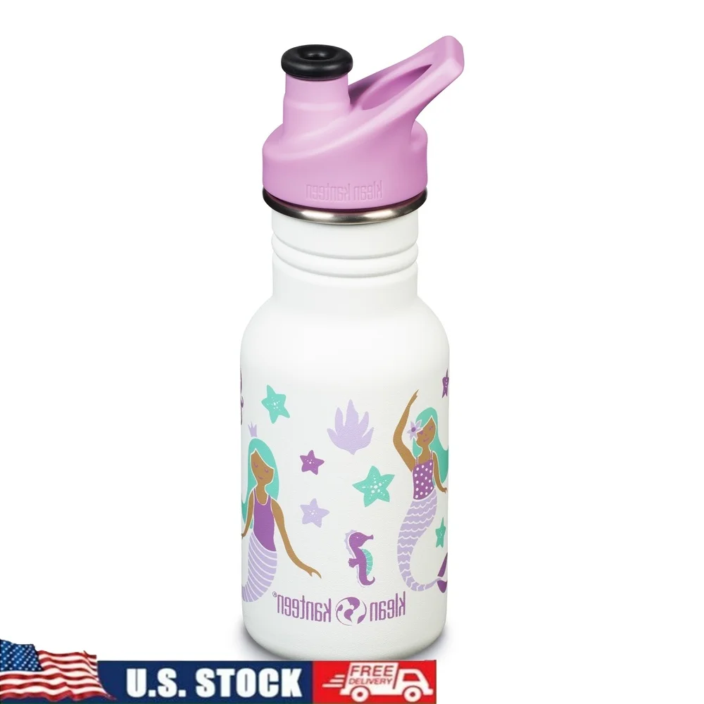 

12 fl oz Stainless Steel Kid Water Bottle Sport Cap Mermaids
