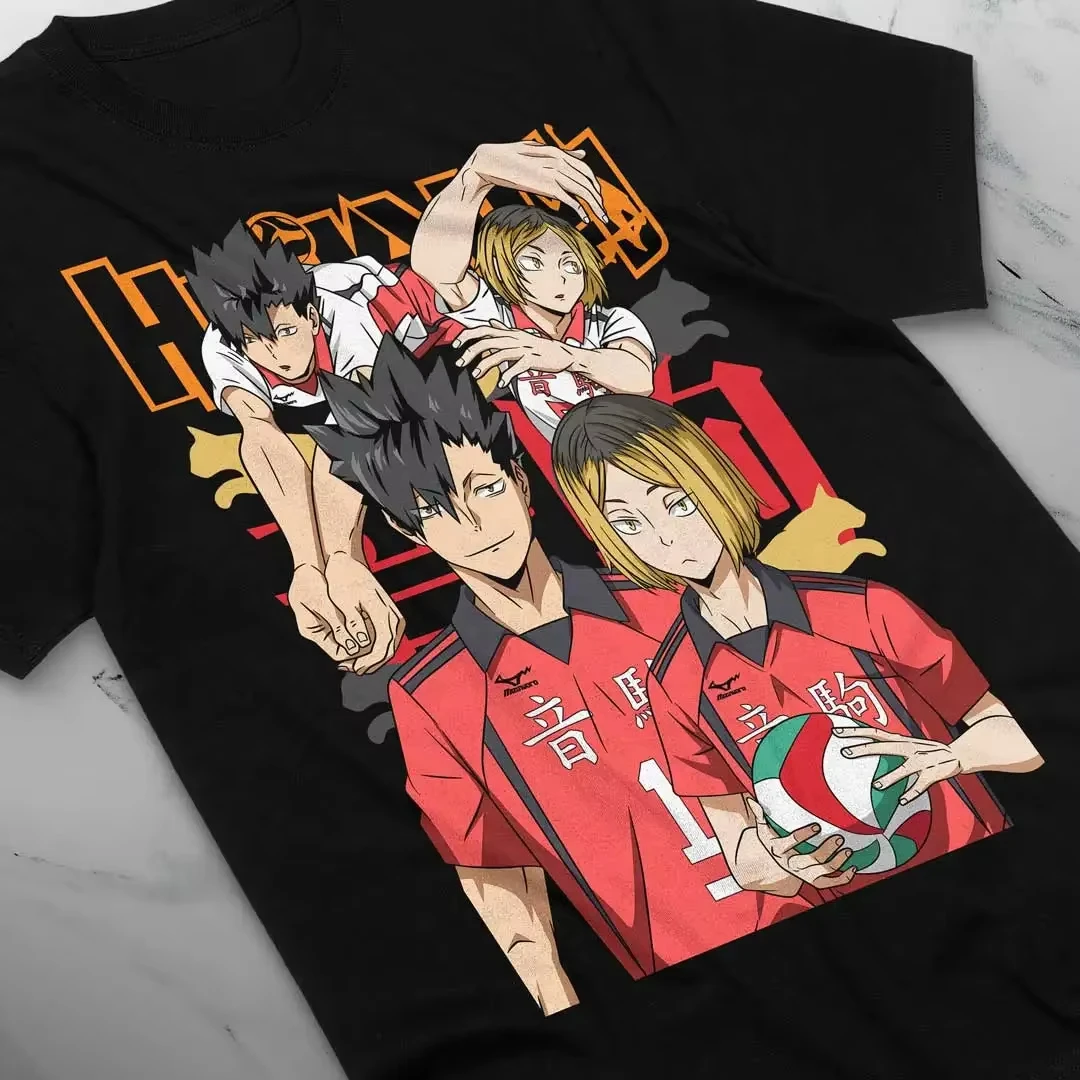 

Новинка 2025 года, футболка Haikyuu, волейбол Kuroo Tetsurou Kozume Kenma, подарочная рубашка в стиле аниме, размер S-3XL, хлопковая футболка для мужчин и женщин