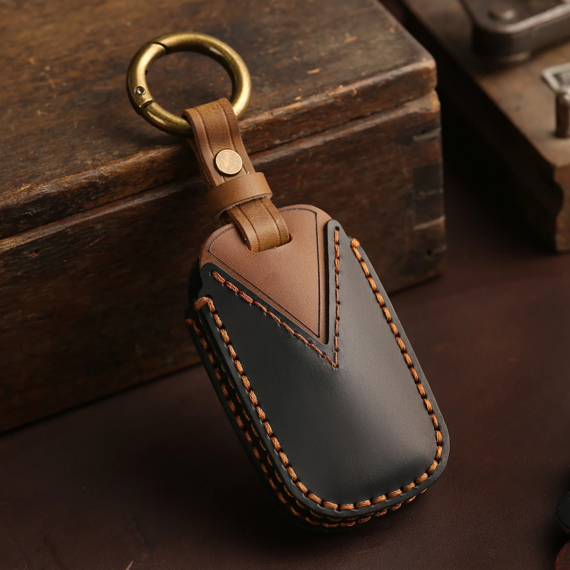 Leather Car Key Case for Kia Sedona Grand Carnival Sorento L580 Keyless Go Remote Keychain Accessories Protector Cover Shell Set