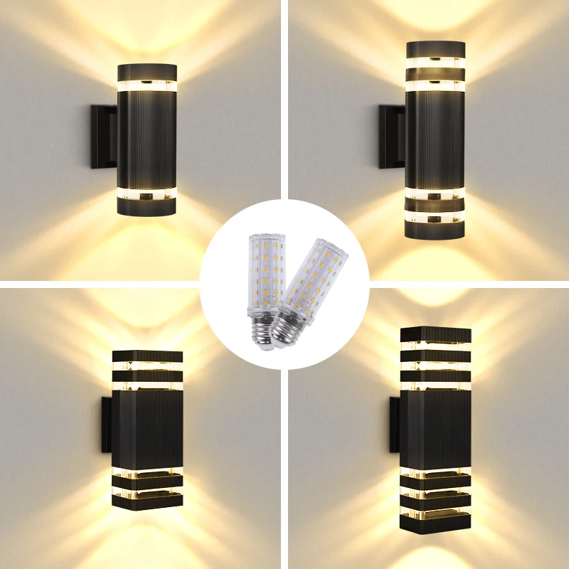 Decor Wall Lamp Replace E27 Bulbs Outdoor Waterproof Wall Fixtures Modern Home Decoration Wall Light for Bedroom Corridor Stairs