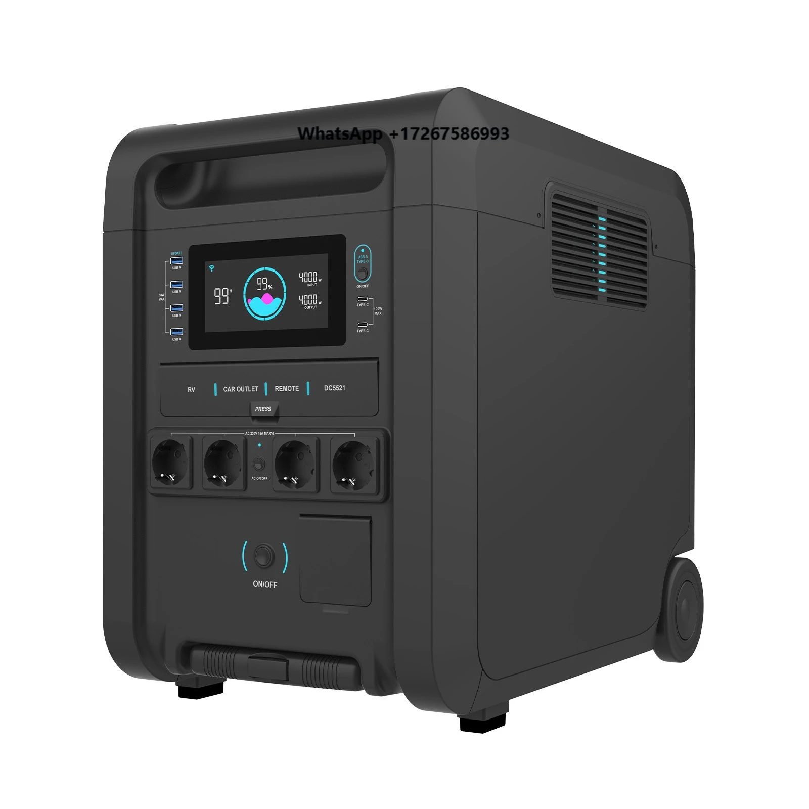 5000w Portable Power Station Solar Generator 4200W LiFePO4 Battery Fast AC Charging Multiple Outputs Home Outdoor Camping RV UPS