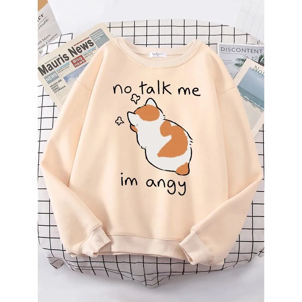 

Женская милая толстовка с любым принтом No Talk Me Top Faionable Casual Fem Streetwear Другой материал 00%