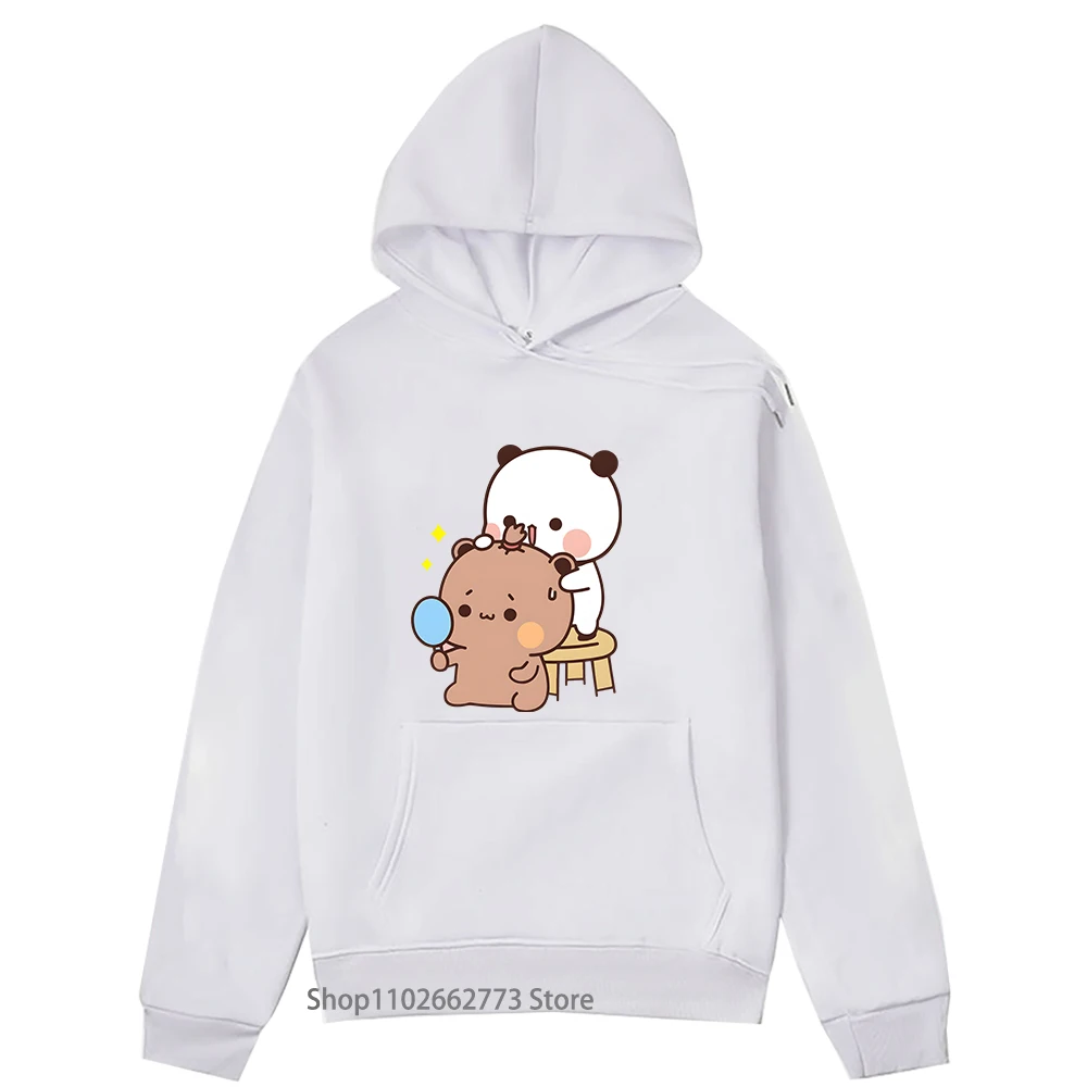 Girls Kawaii Graphic Hoodie Bubu Dudu Print Sweatshirt Cartoon Panda Bear Clothes Men's Clothing for Women Y2k Clothes Spring