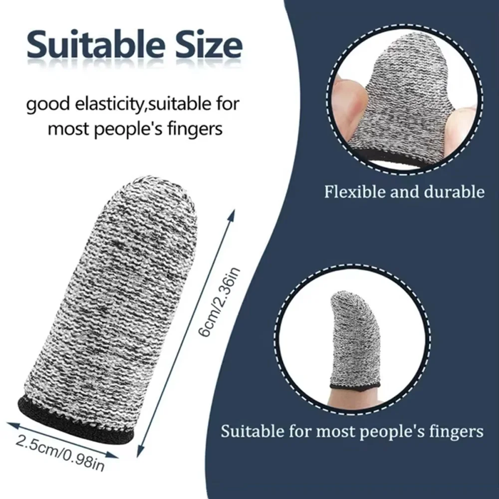 5-20pcs Level 5 Anti-Cut Finger Cover Cut Resistant Finger Protectors for Kitchen, Work, Sculpture, Anti-Slip, Reusable Durable