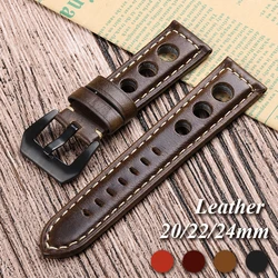 Vintage Cowhide Watch Strap Bracelet Genuine Leather Watchband Women Men Fashion Watch Band Belt with Pin Buckle 20mm 22mm 24mm