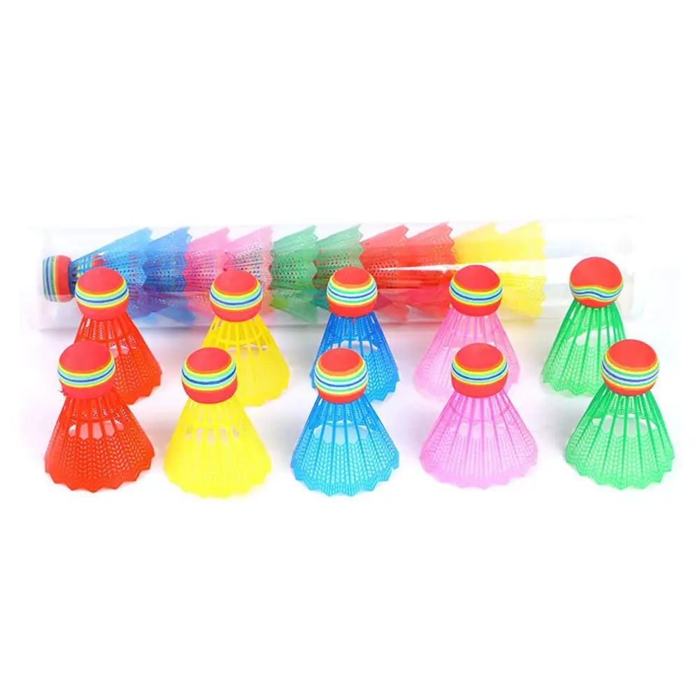 12pcs Plastic Badminton Ball Colored Plastic Ball Barrel Children\'s Colored Plastic Ball For Outdoor D7V9