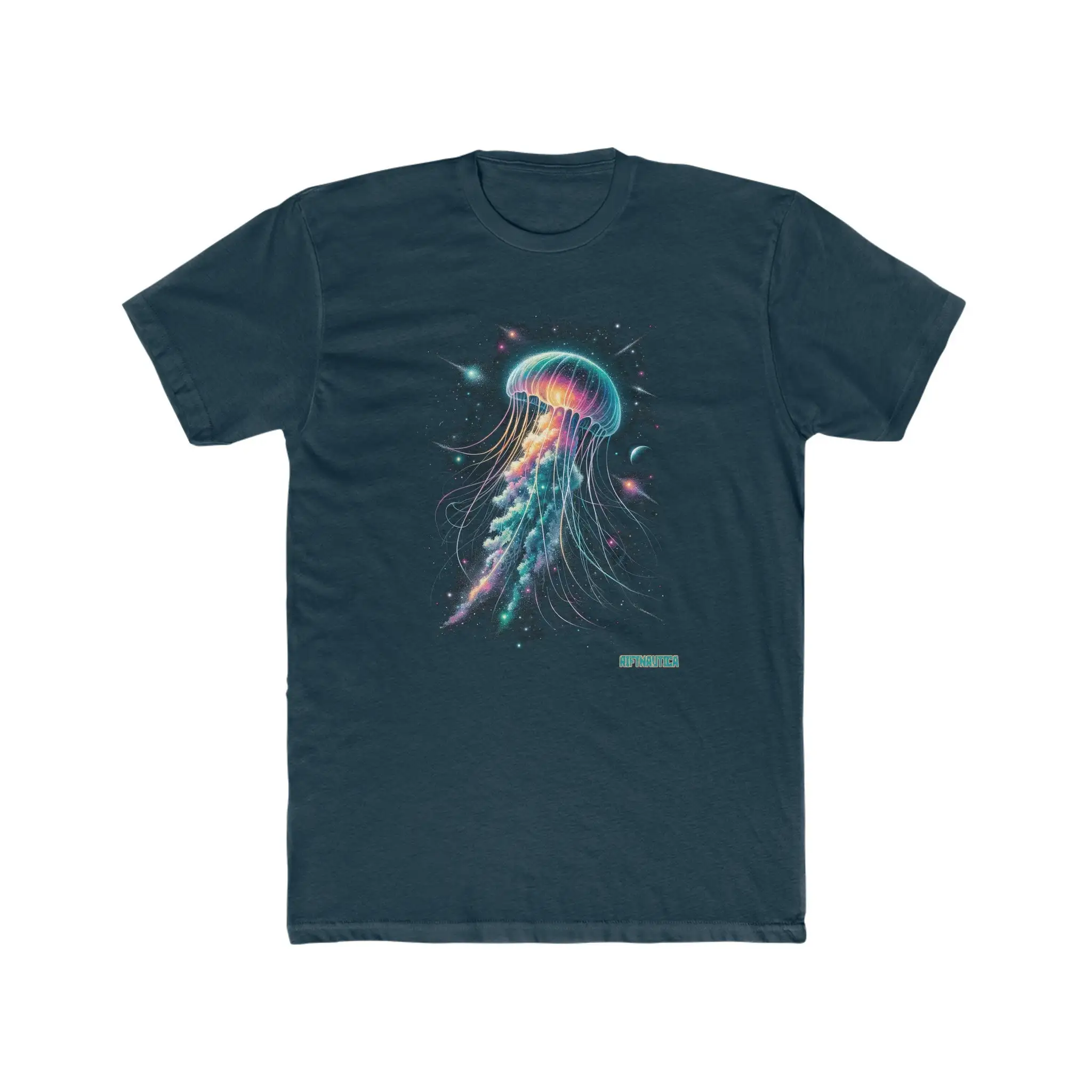 RIFTNAUTICA Psychedelic Black Hole Portal Premium Cotton Crew T Shirt