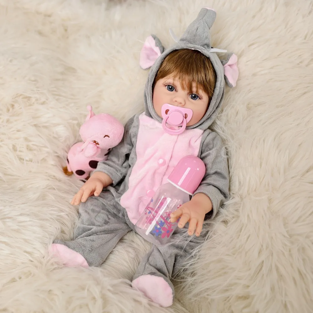 ตุ๊กตาไวนิล Cloveray ขนาด 20 นิ้ว รุ่นคลาสสิก แบบเต็มตัวเหมือนจริง ชุดตุ๊กตาช้างน่ารักสุดๆ ของขวัญคริสต์มาสสำหรับเด็ก