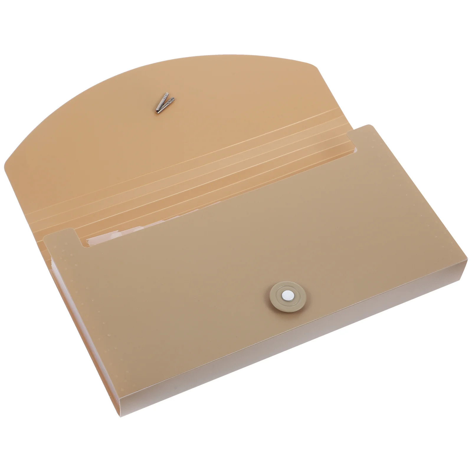 13 Pockets Expanding File Folder Waterproof PP Material Document Organizer Khaki Office Study Use Expanding File