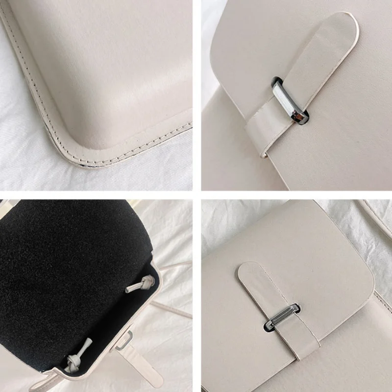 Mini skórzane torby Crossbody dla kobiet, dopasowane koreański Ins, elegancka torba na telefon komórkowy dla studentów, codziennie z klapką na co