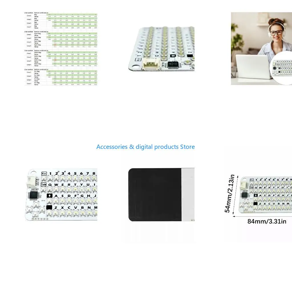77JD 50Key Programmable Mini Card KB V1.1 Keyboard Unit For Complex Input And Control
