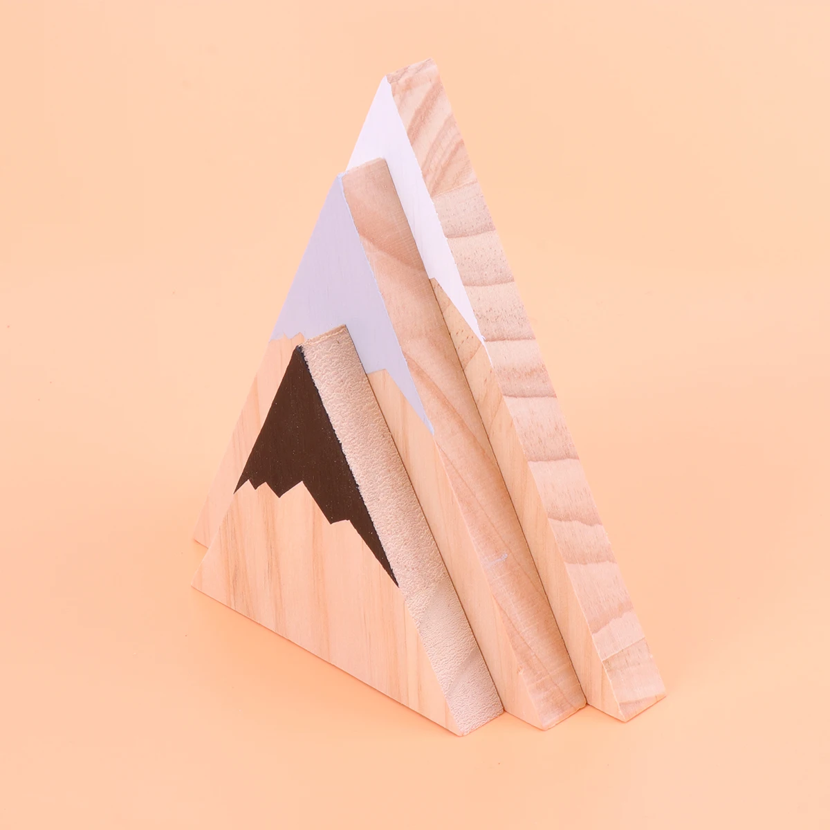 

3 PCS Living Room Snow Mountain Ornaments Wooden Decoration Children's Triangle
