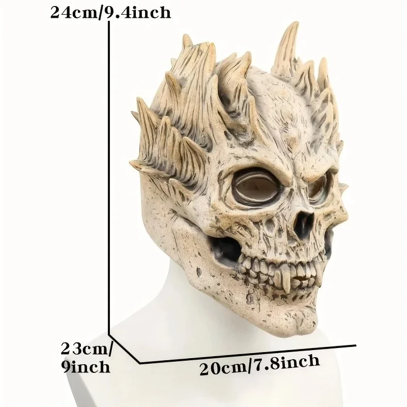 

Хэллоуин Череп Демона Головной Убор Ужас Череп Монха Маска Воин Смерть Череп Демона Cos Одеваются Опора Капюшон Жуткие Маски Латексные