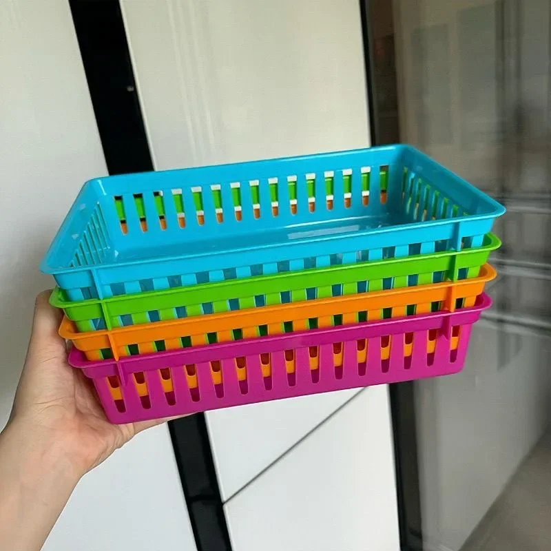 Desktop Basket Snack Storage Hollow Rectangular Storage Basket Widely Used In Families, Balconies, Living Rooms And Bathrooms