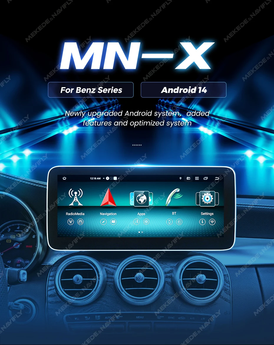 MEKEDE Android-System Multimedia-Player CarPlay Auto für Benz A-Klasse W176 GLA X156 CLA C117 G-Klasse W461 W463 DSP GPS Autoradio – Detail 2