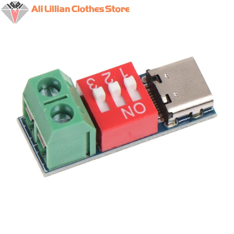 PD Trigger Module Type-C 5V-20V Adjustable DIP Switch Board USB Charger Electronics Testing DIY Repair Tool Module