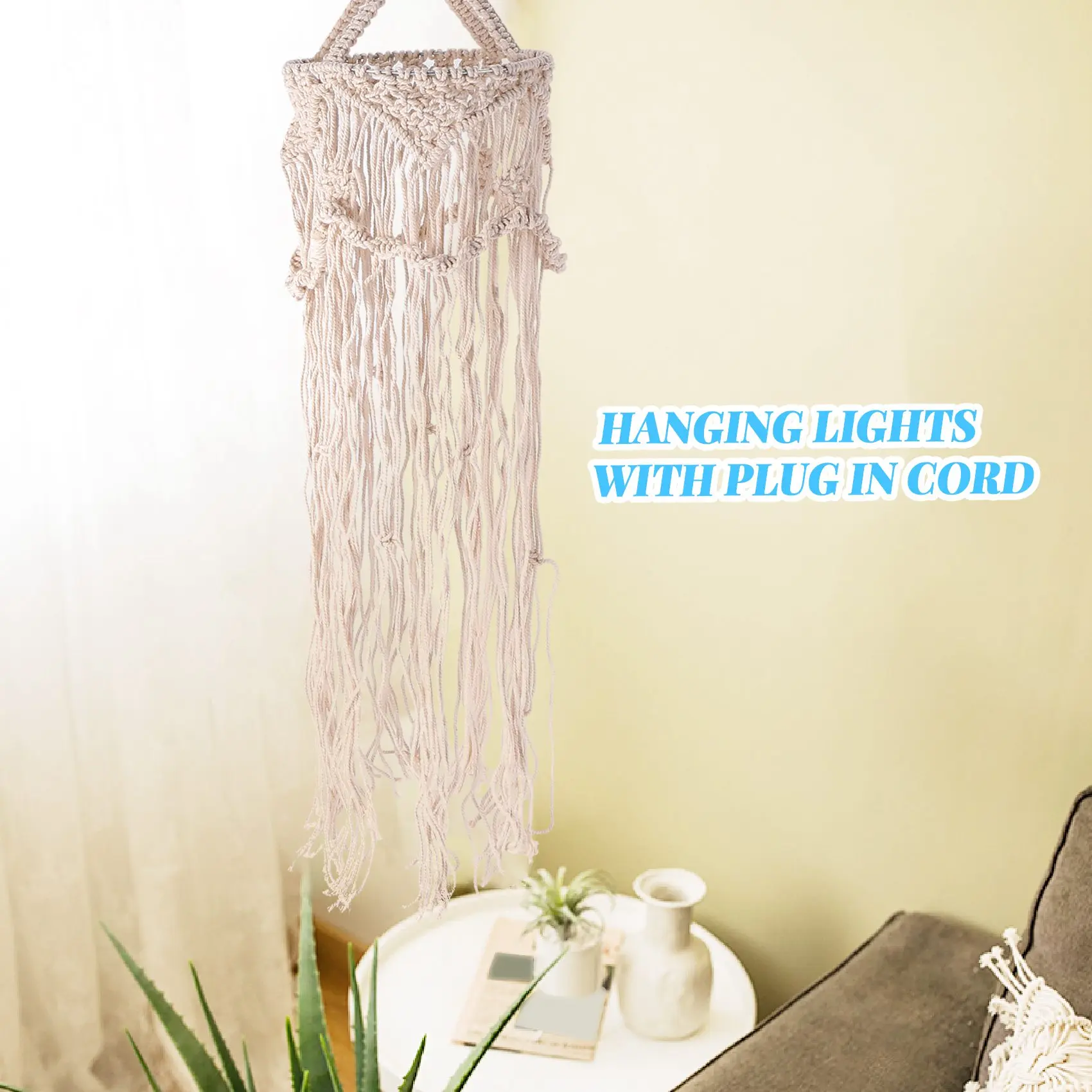 Chandelier Boho Decor Hand-Woven Charm Macrame Wall Hanging Creative Home Bunk Home Decoration Lamp Shade Mandala-A68E
