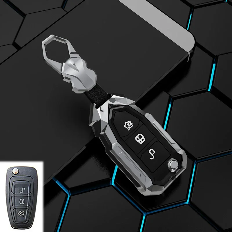 

Zinc Alloy Floding Car Key Car Key Cover Key Case for Ford Ranger C-Max S-Max Focus Galaxy Mondeo Transit Tourneo Custom