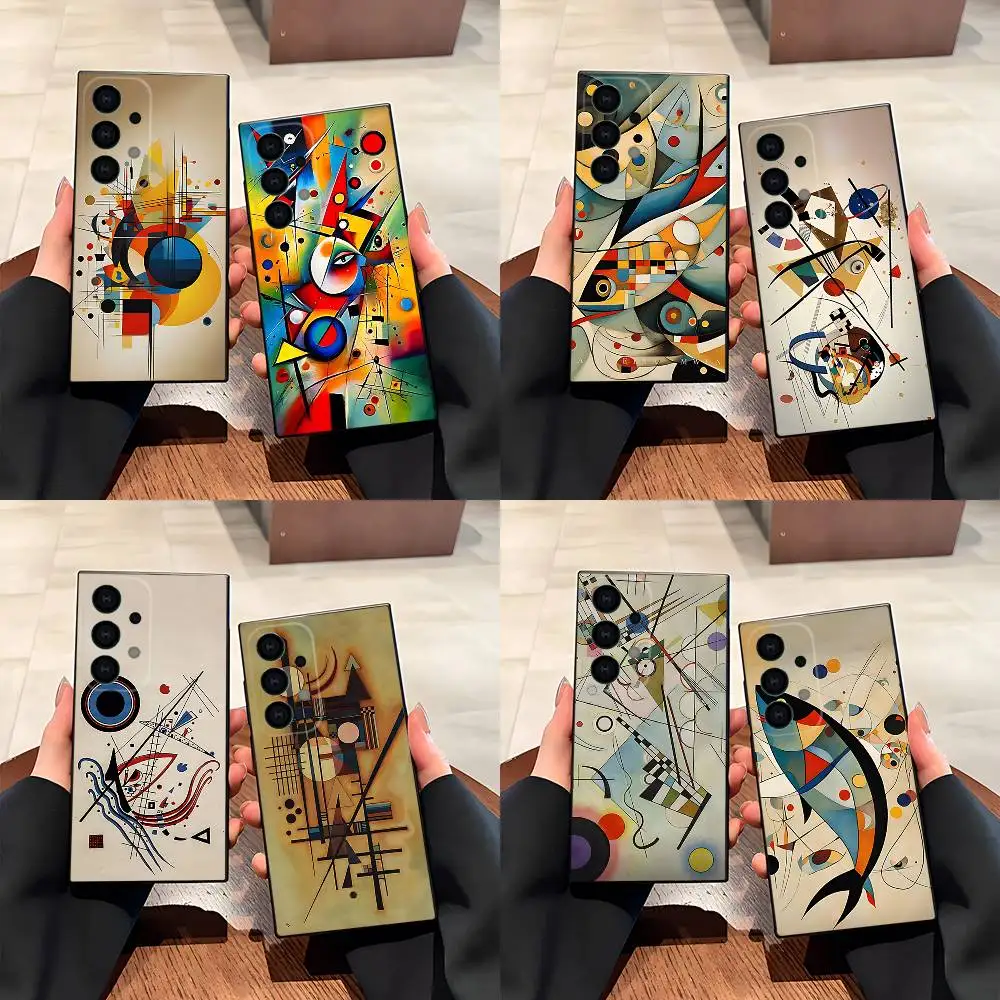 

W-Wassily Kandinsky Abstract Artistic Phone Case For Samsung S25,S24,S21,S22,S23,S30,Ultra,S20,Plus,Fe,Lite,5G Black Cover