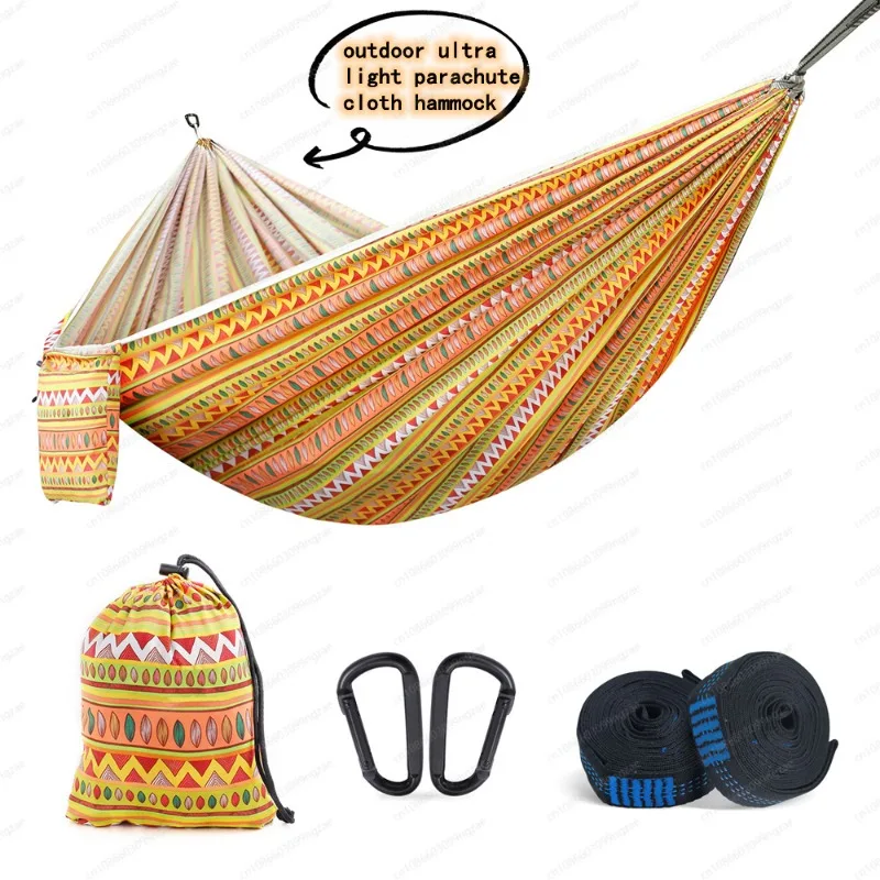 Hammock Outdoor Swing Indoor Hanging Chair Single Double Household Anti-rollover Children's Printed Pattern Camping